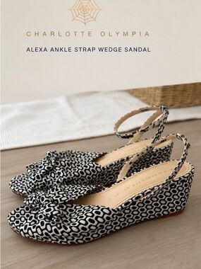 Charlotte Olympia Alexa Ankle Strap Wedge Sandal